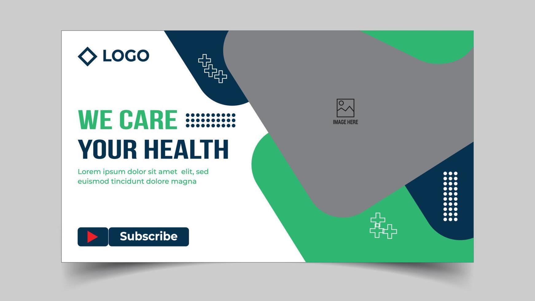 Editable Medical healthcare services provide or world health day youtube thumbnail and web banner template vector