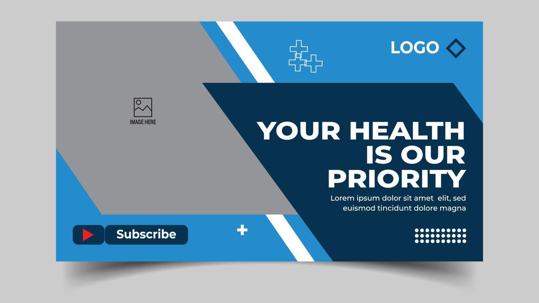 Medical healthcare services provide or world health day youtube thumbnail and web banner template vector