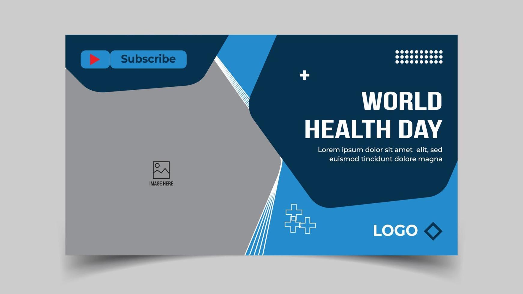 Medical healthcare services provide or world health day youtube thumbnail and web banner template vector