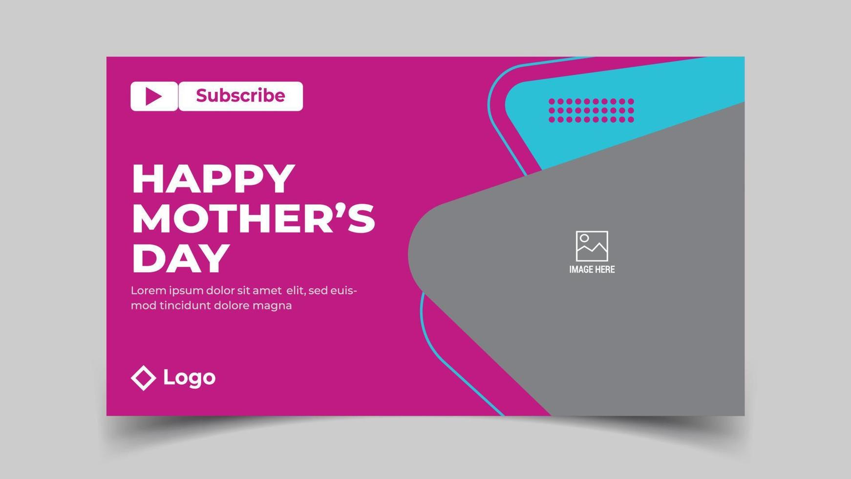 Happy Mother's Day YouTube Thumbnail Design vector