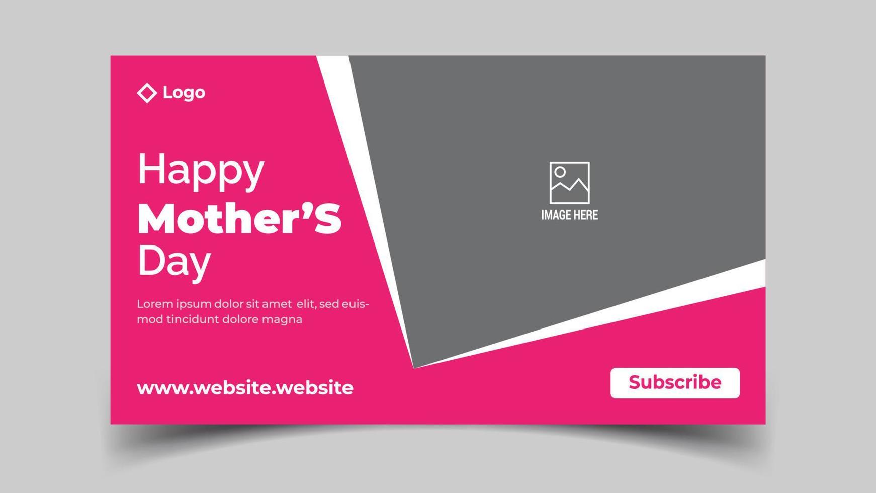 Happy Mother's Day YouTube Thumbnail Design vector