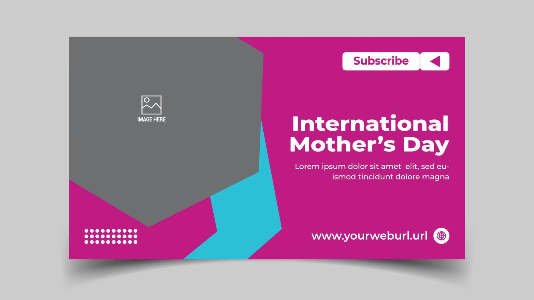 Happy Mother's Day YouTube Thumbnail Design vector