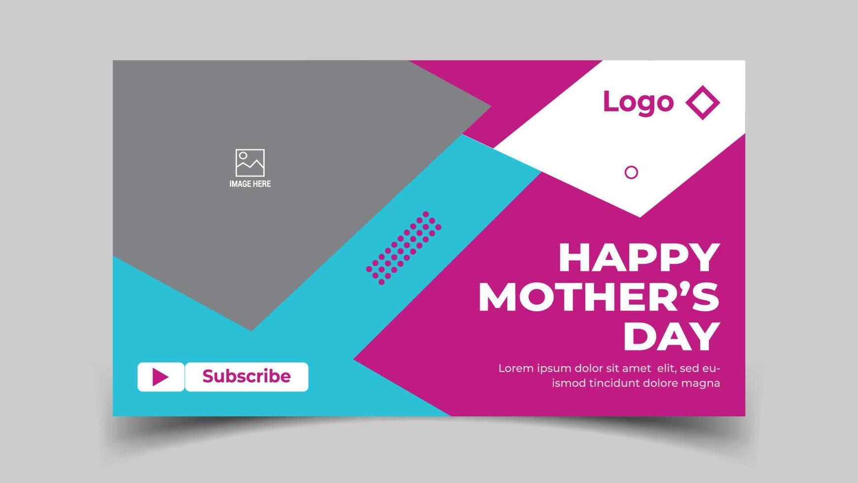 Happy Mother's Day YouTube Thumbnail Design vector
