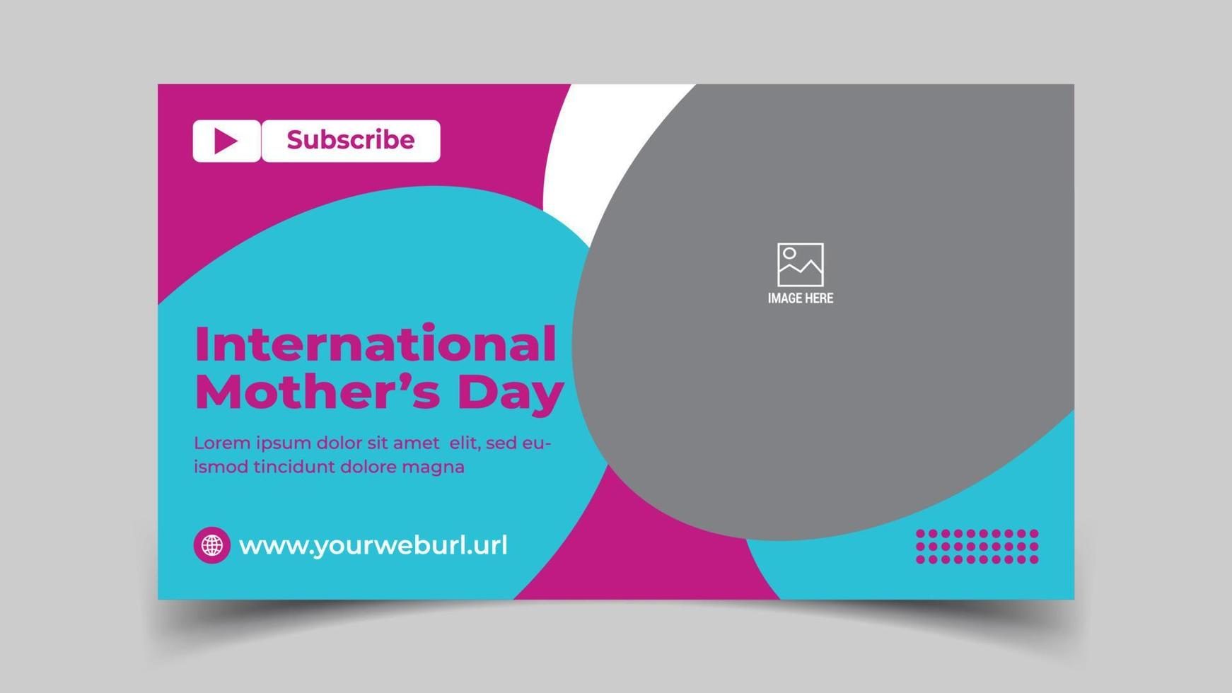Happy Mother's Day YouTube Thumbnail Design vector