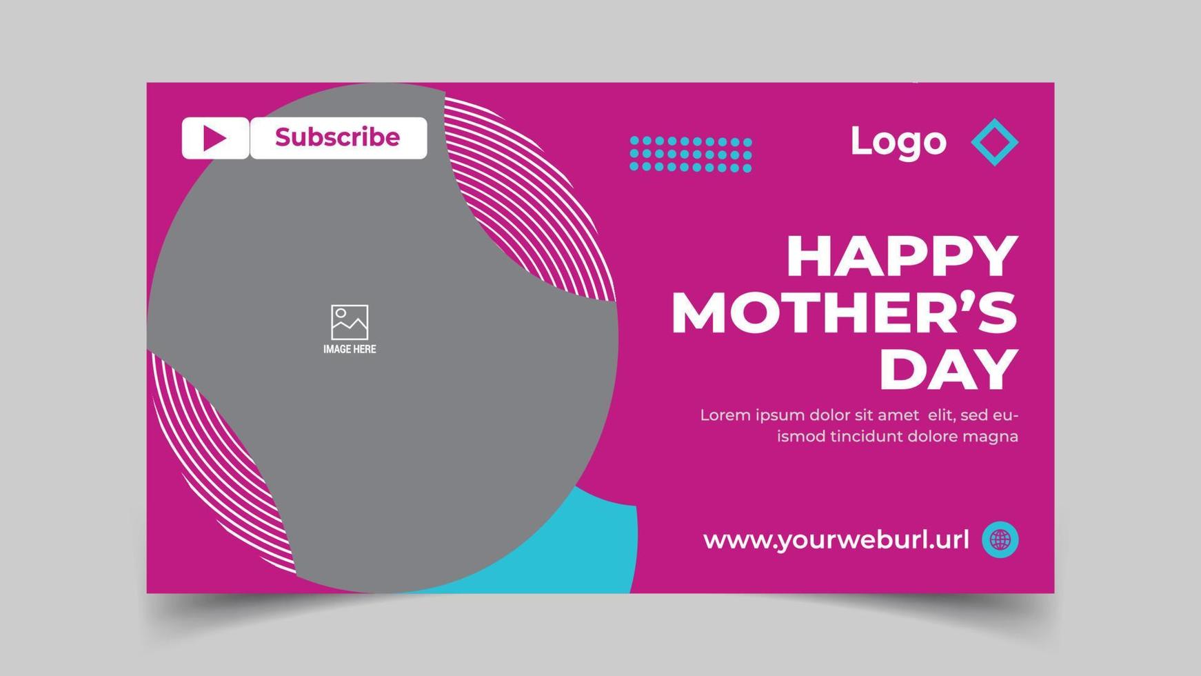 Happy Mother's Day YouTube Thumbnail Design vector