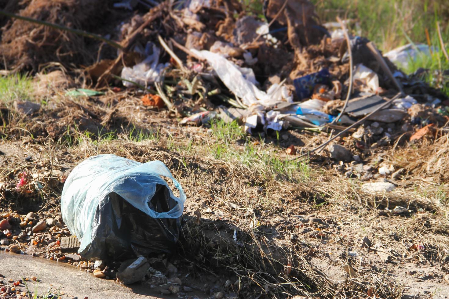 landfill with human waste that contaminates the environment photo