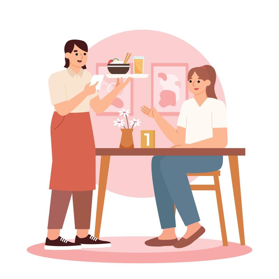 Food Servers Character Concept vector