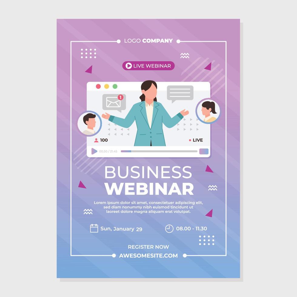 Business Webinar Poster Template vector