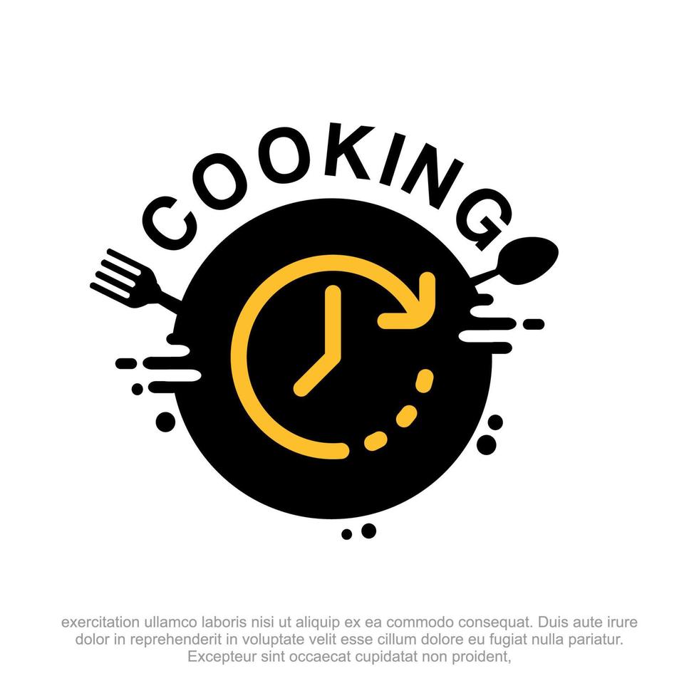 diseño de clase de cocina y logotipo del curso de cocina, conjunto de iconos de cocina. logo de clases de cocina en casa. plantilla de logotipo de entrega de comida rápida. diseño de logotipo de recetas de cocina rápida vector