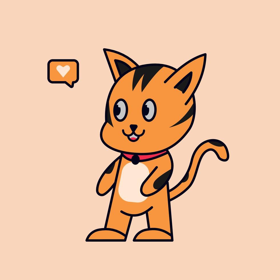 standing cat illustration vector cartoon