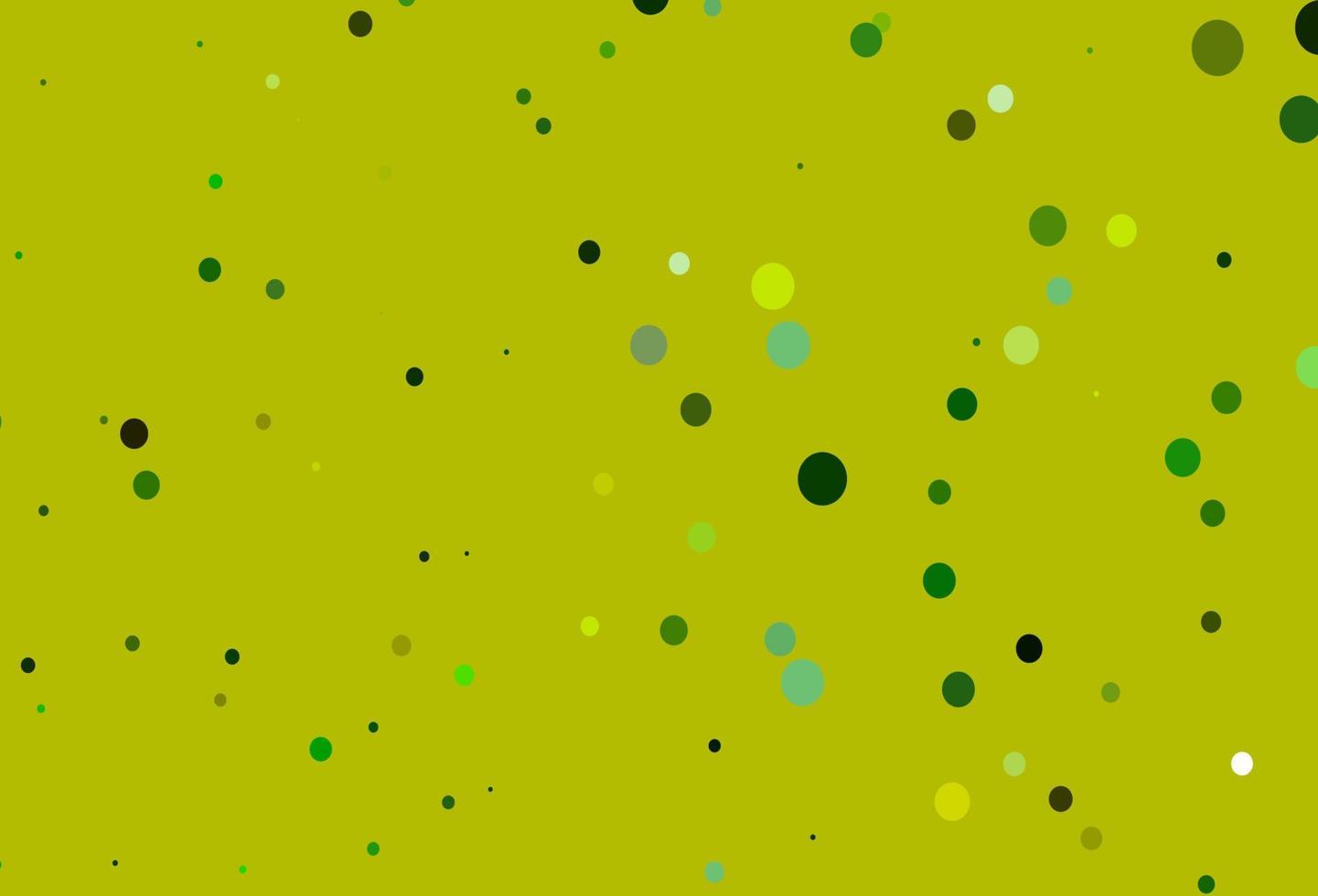 Fondo de vector verde claro, amarillo con burbujas.