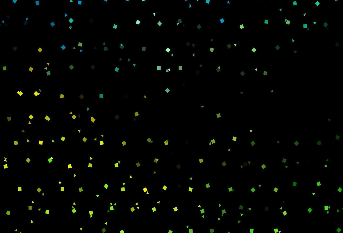 fondo de vector verde oscuro, amarillo con triángulos, círculos, cubos.