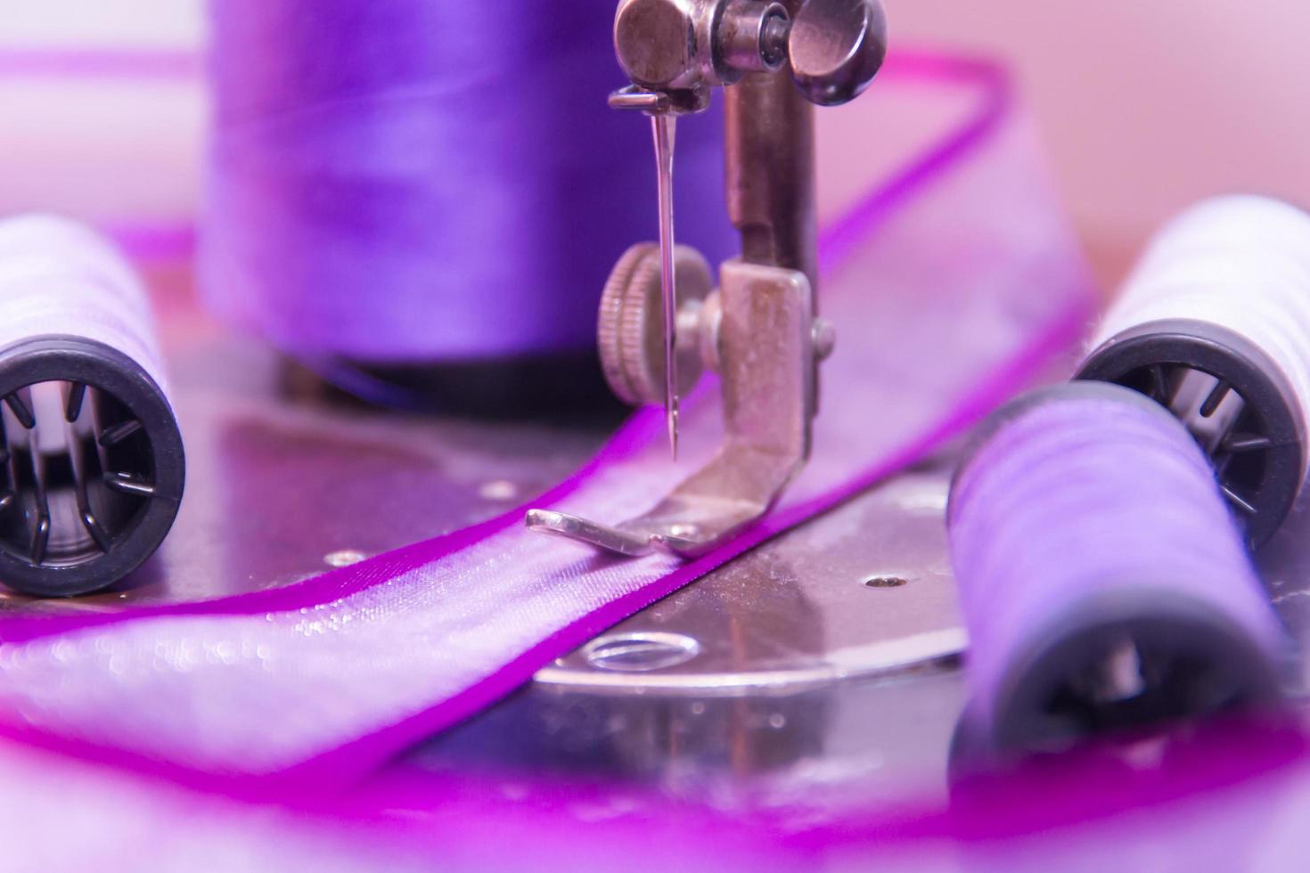 old sewing machine and sewing elements photo