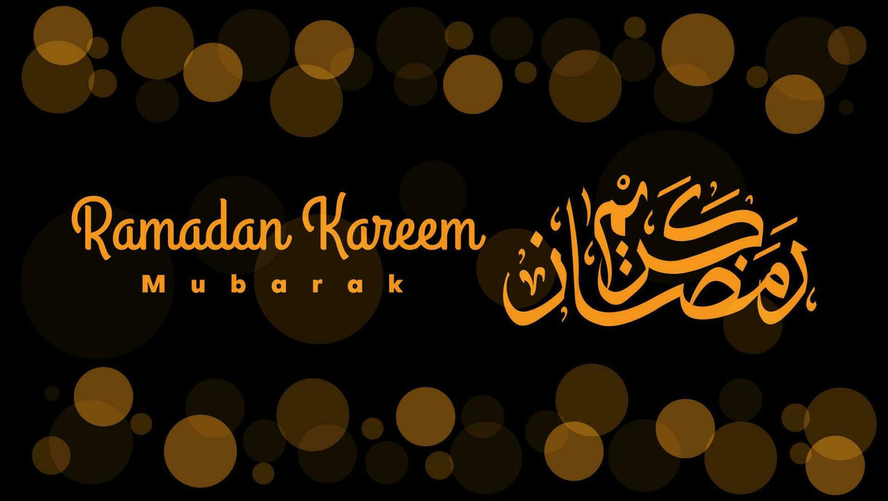 Ramadan Kareem background with Arabic calligraphy on bokeh vector illustration