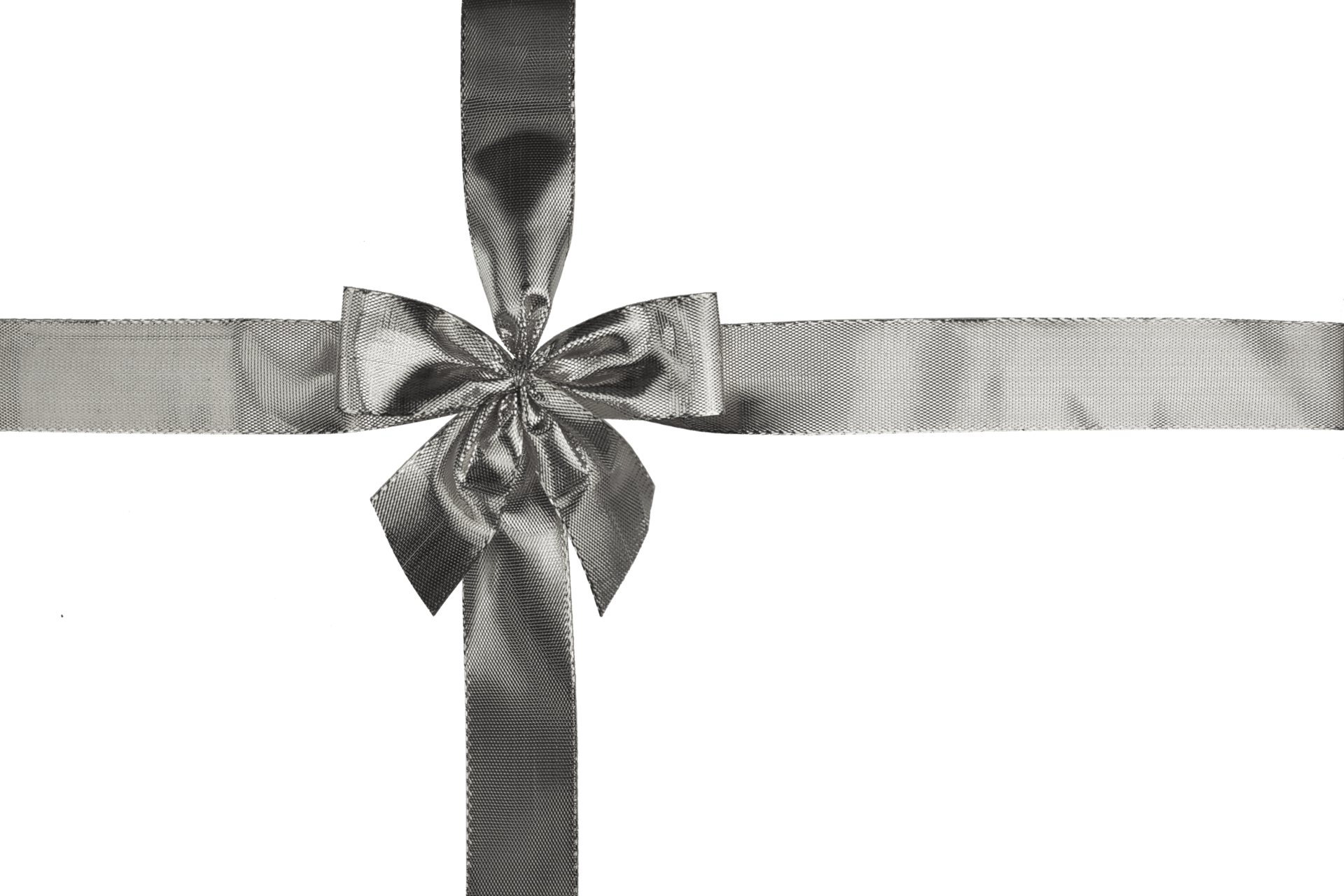 Silver Bow Ribbon, Bow Ribbon, Ribbon, Bow PNG Transparent Image