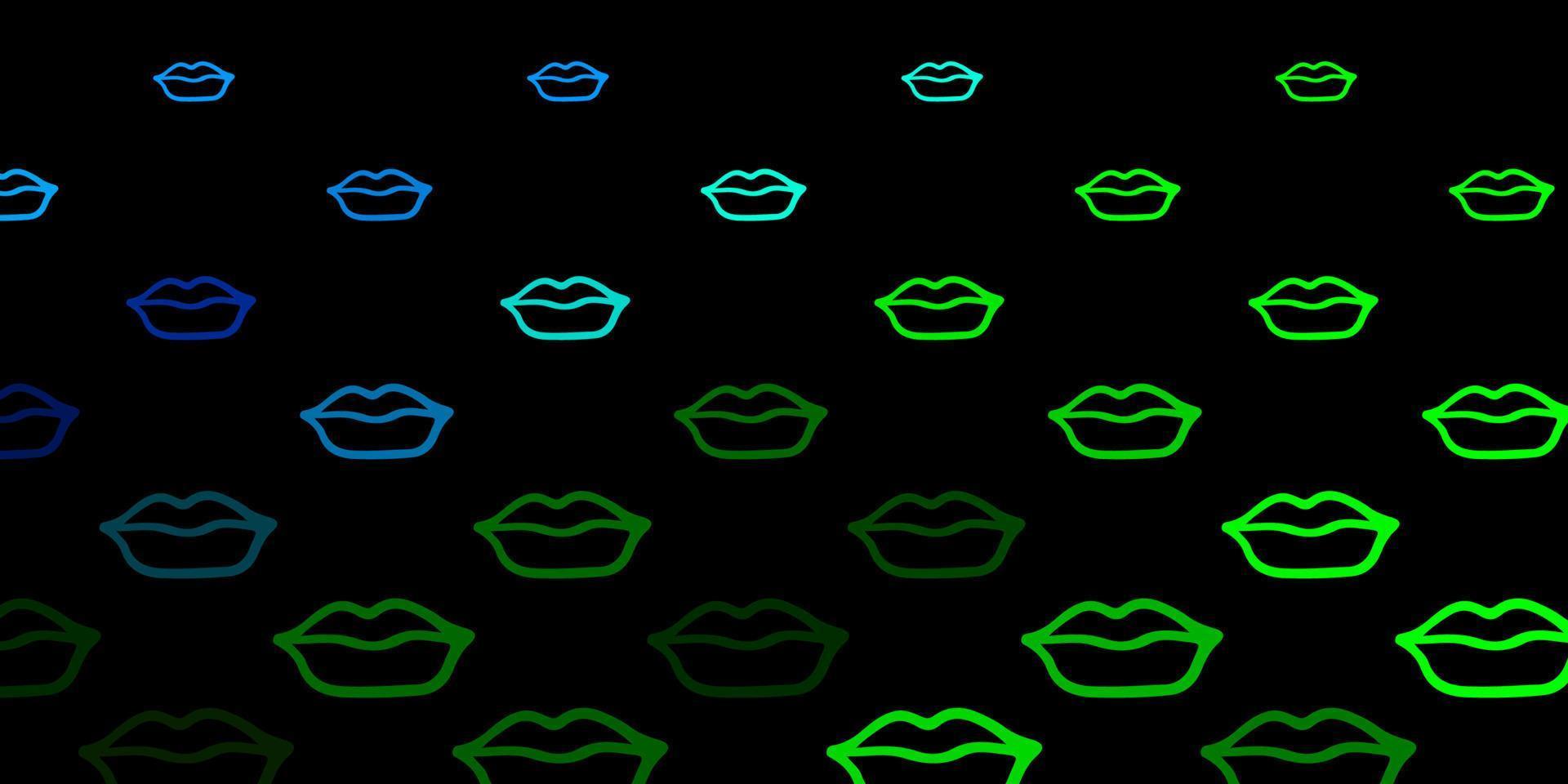 Dark Multicolor vector pattern with feminism elements.
