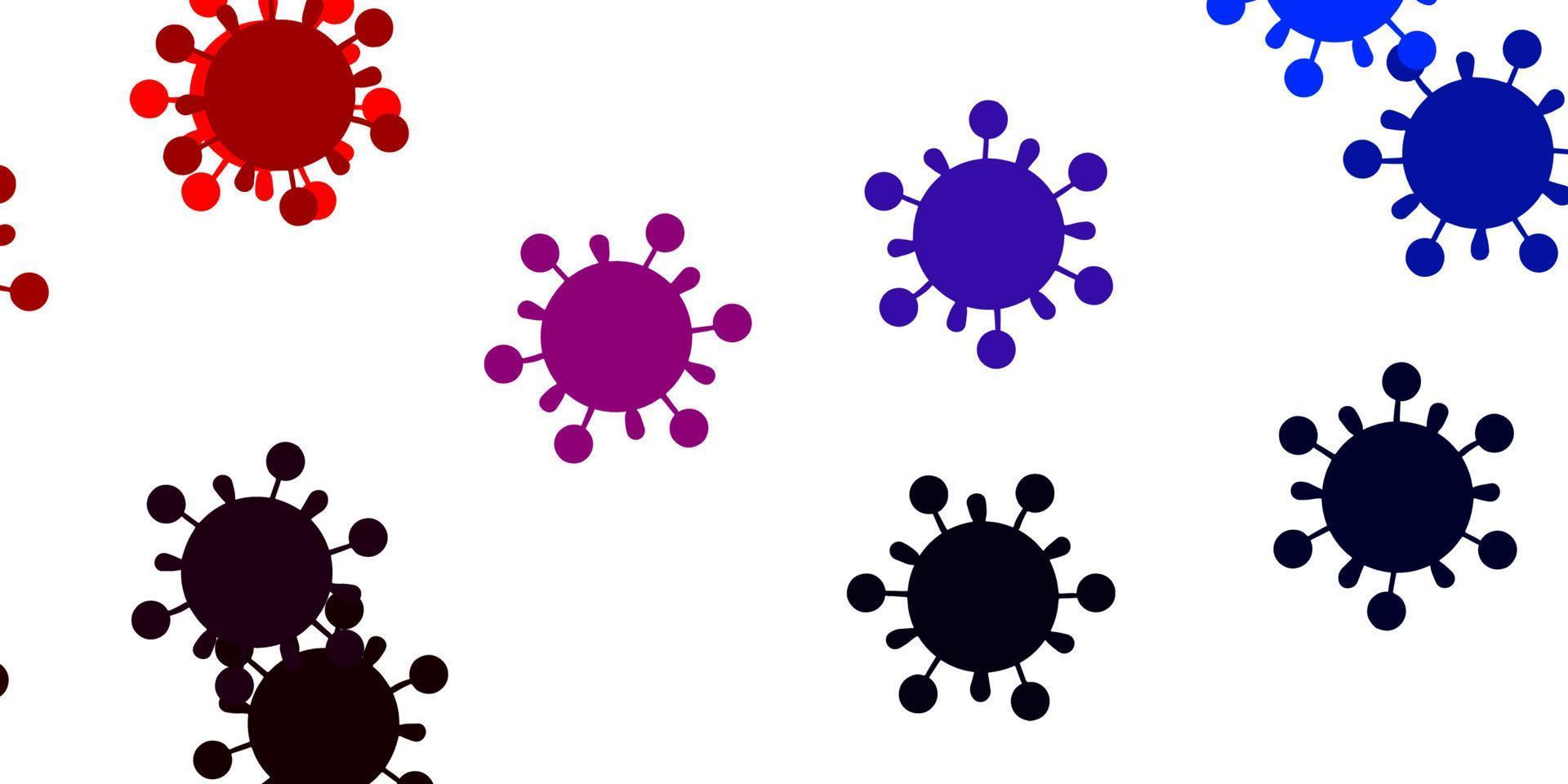 Light blue, red vector texture with disease symbols.