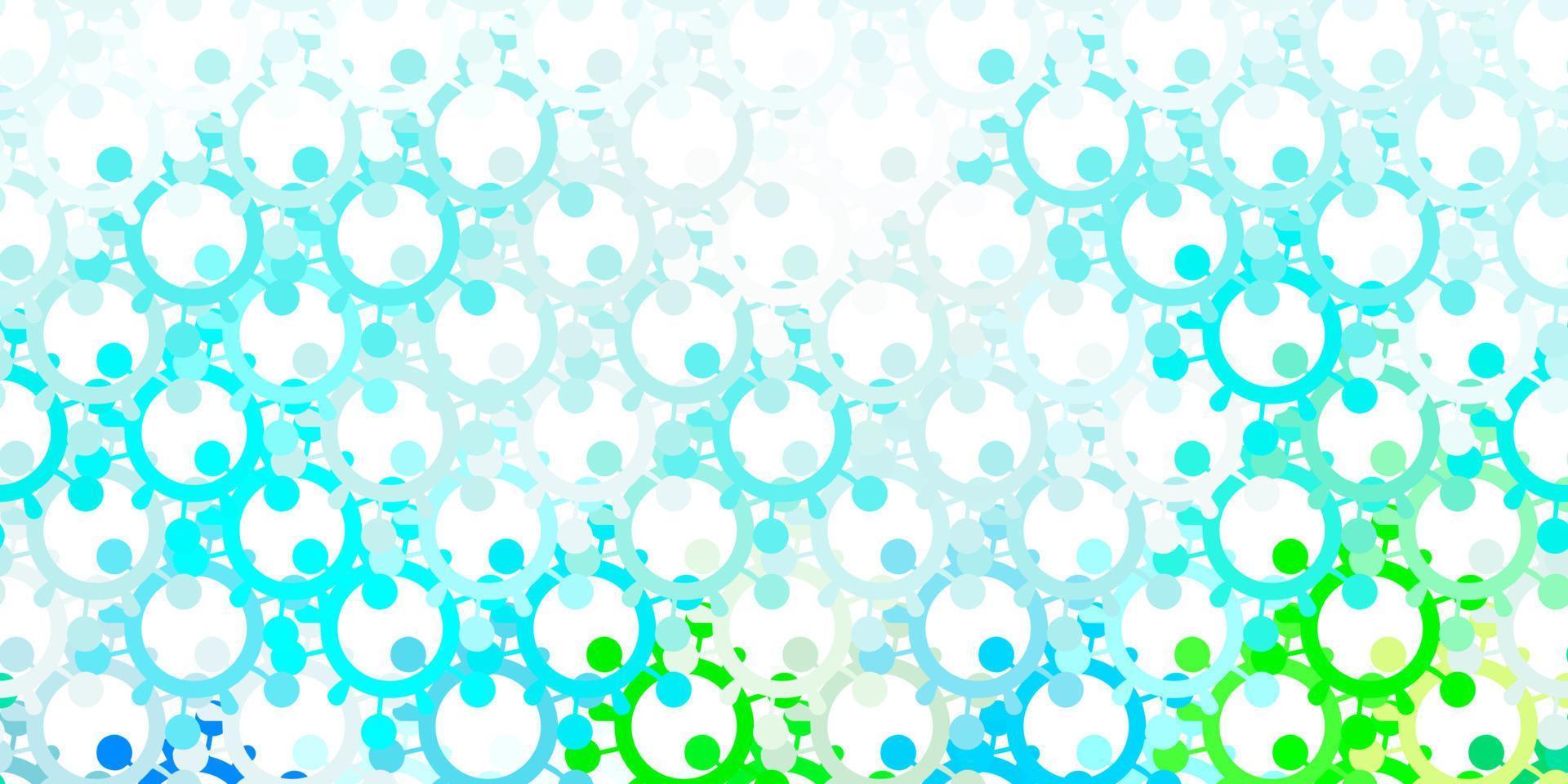 Light Blue, Red vector pattern with coronavirus elements.