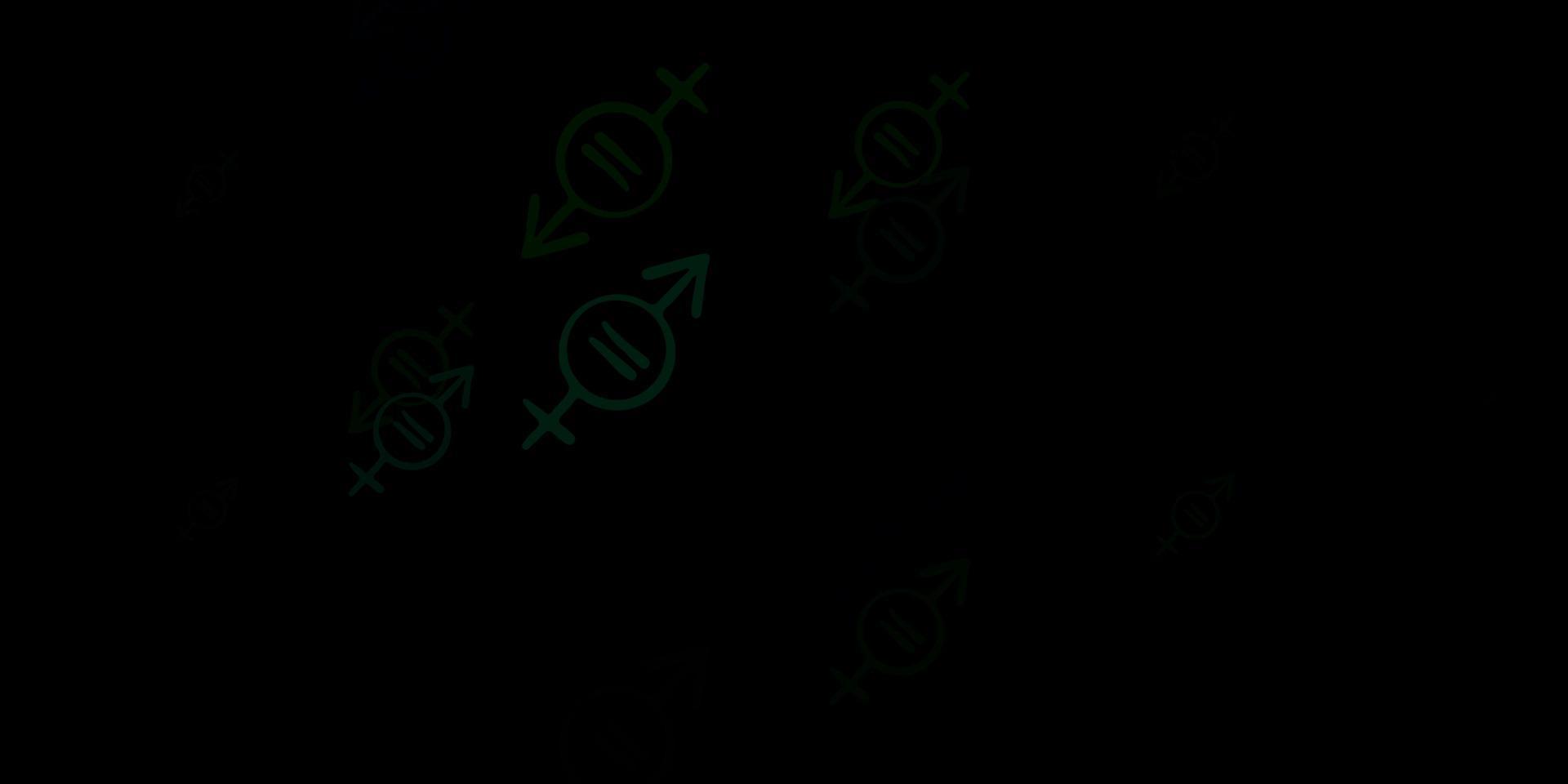 Dark Green vector backdrop with woman's power symbols.