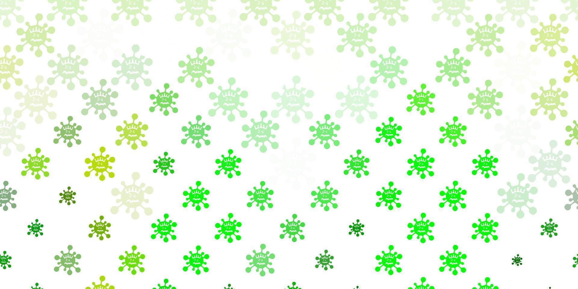 Light Green, Yellow vector backdrop with virus symbols.