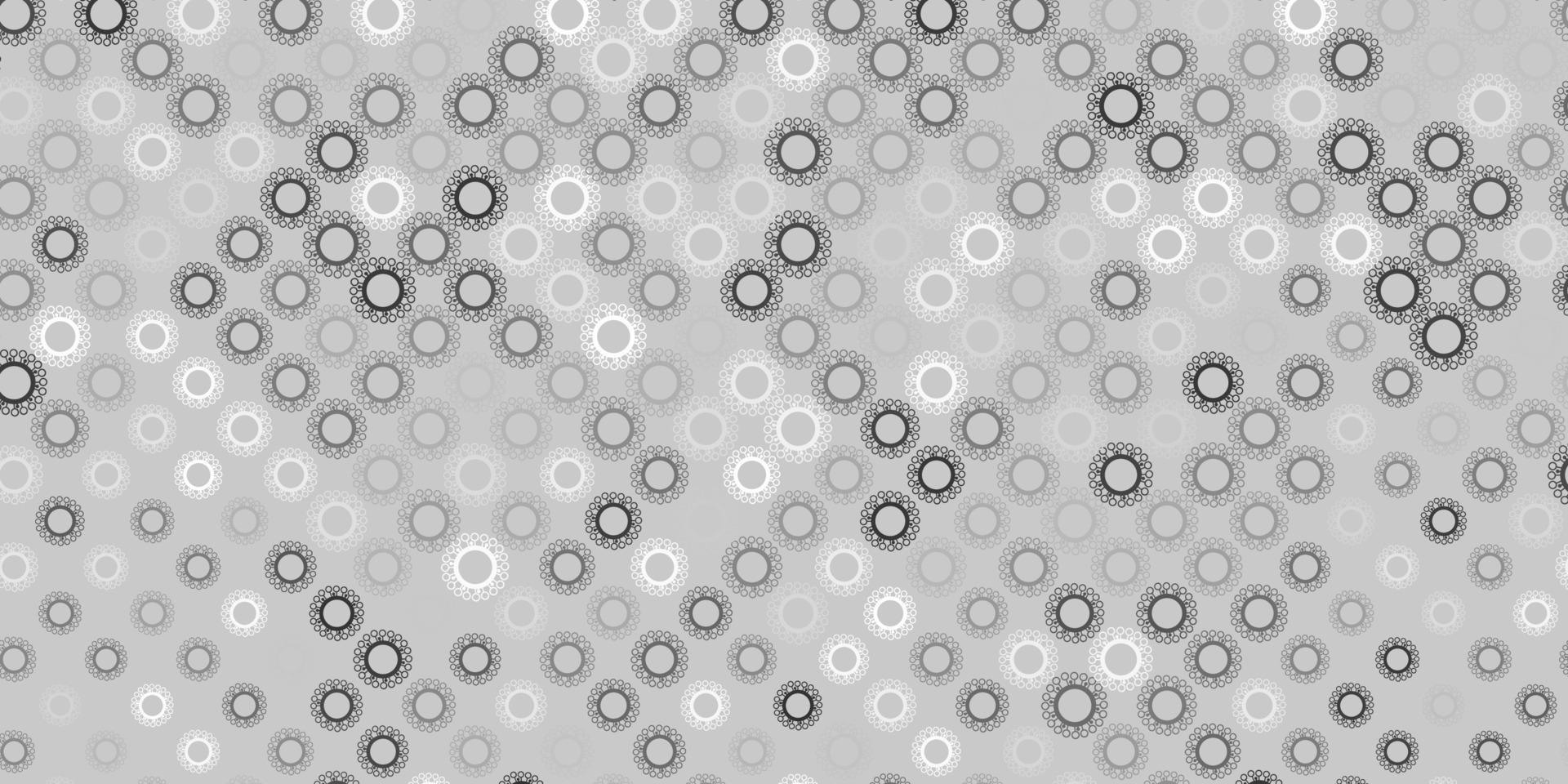 Light gray vector pattern with coronavirus elements.