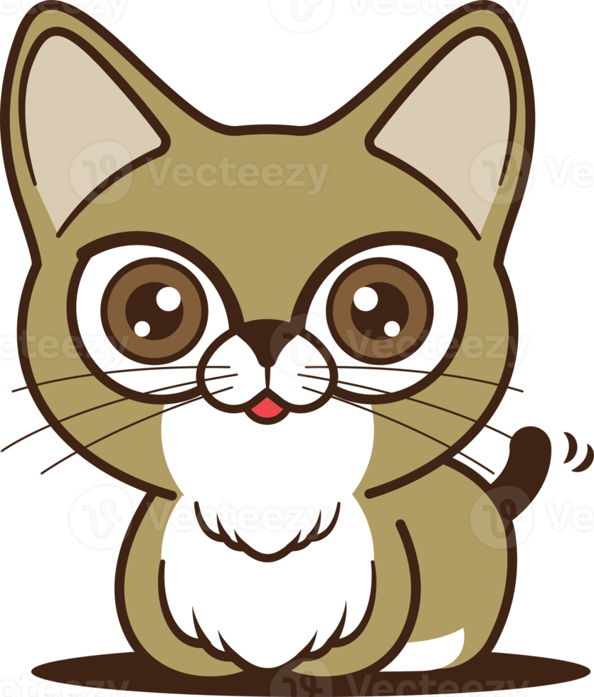 dessin animé mignon chat siamois agitant la queue illustration de caractère png