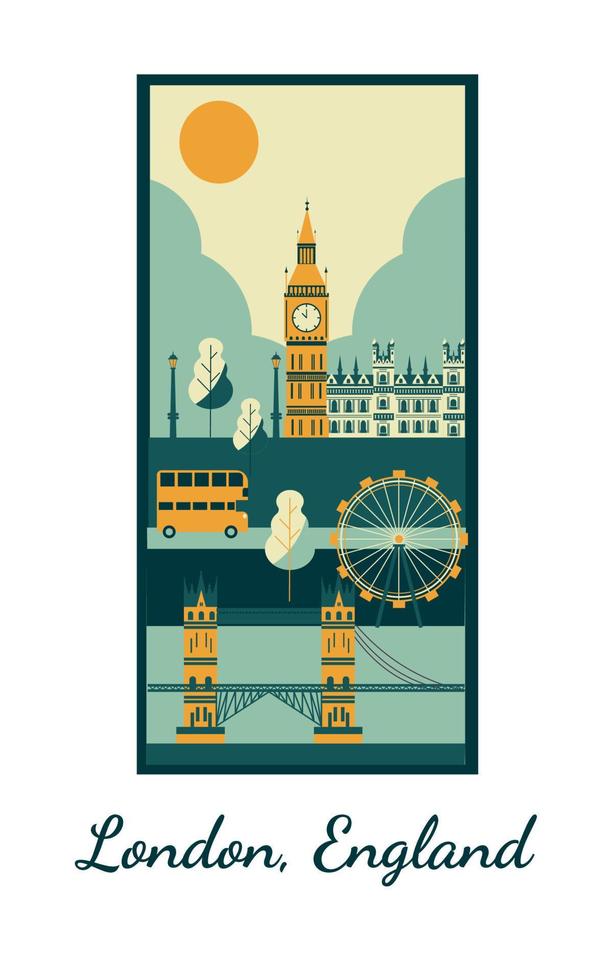 London England tourism and travel background vector