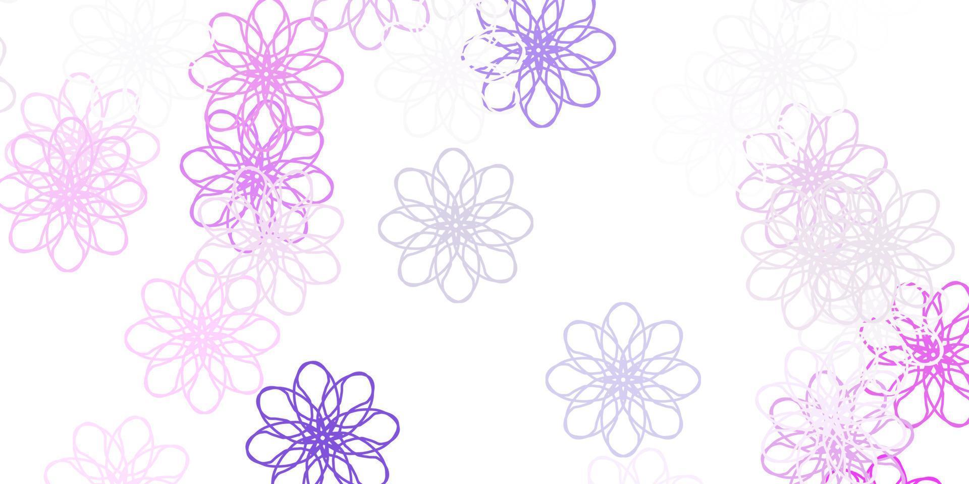 Telón de fondo natural de vector violeta claro, rosa con flores.