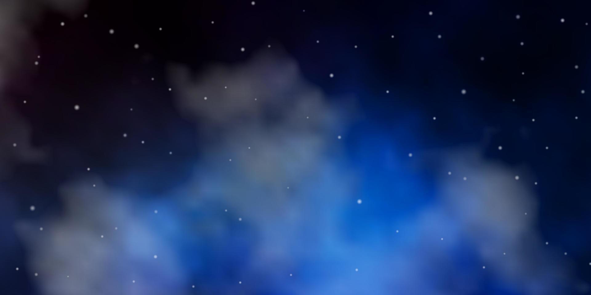 Fondo de vector azul oscuro, amarillo con estrellas pequeñas y grandes.