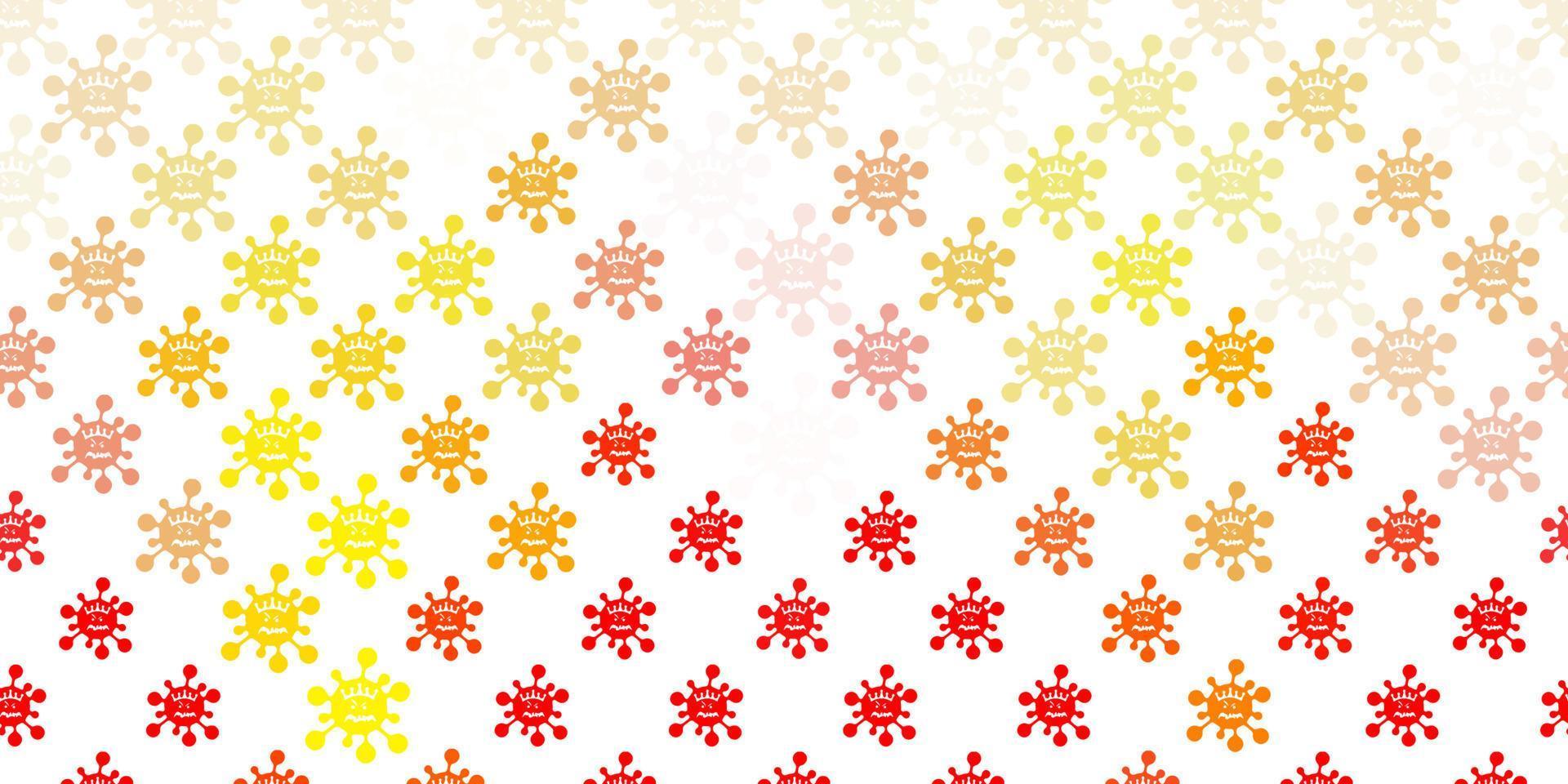 textura de vector naranja claro con símbolos de enfermedades.