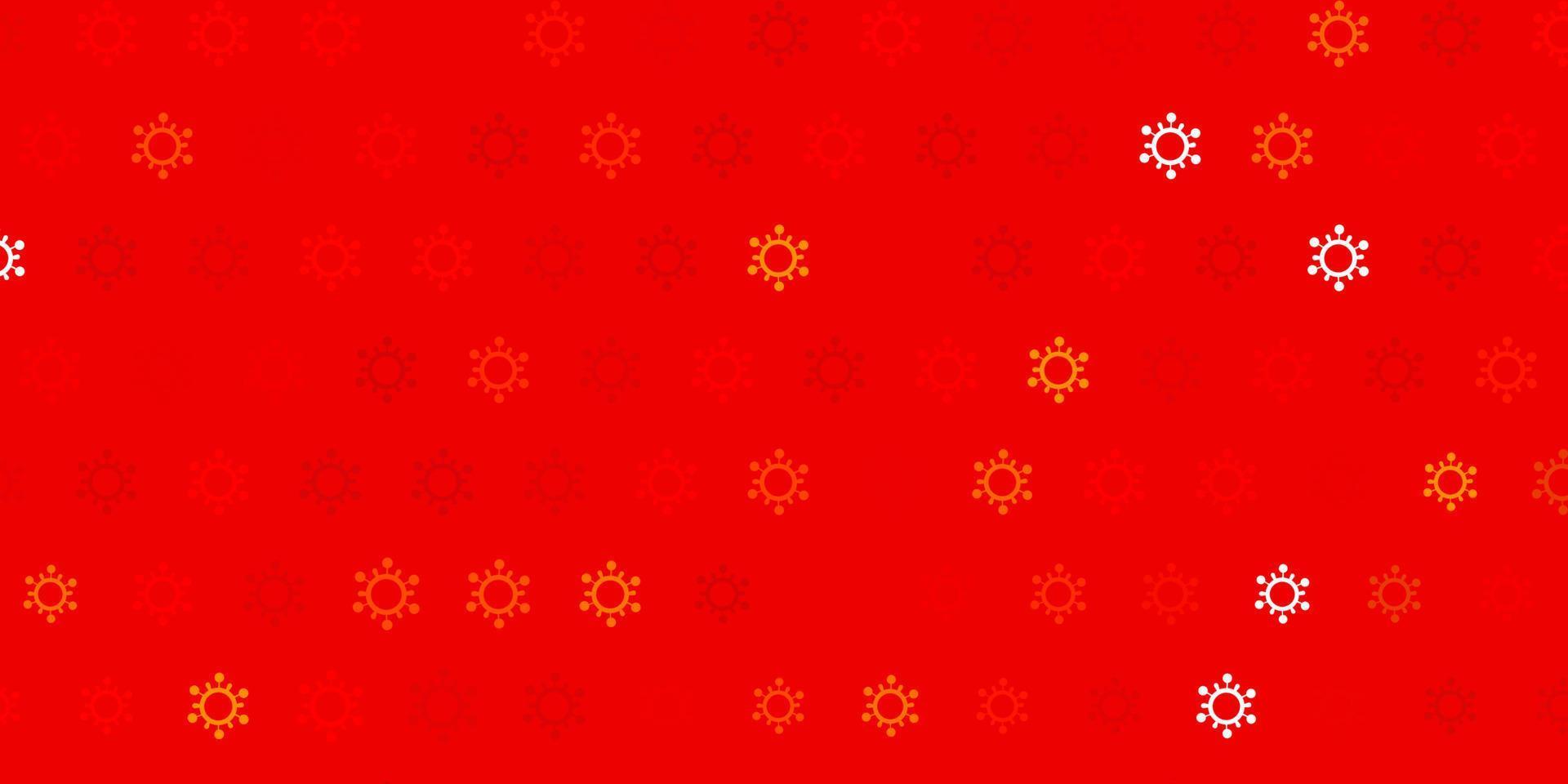 Dark red, yellow vector template with flu signs.