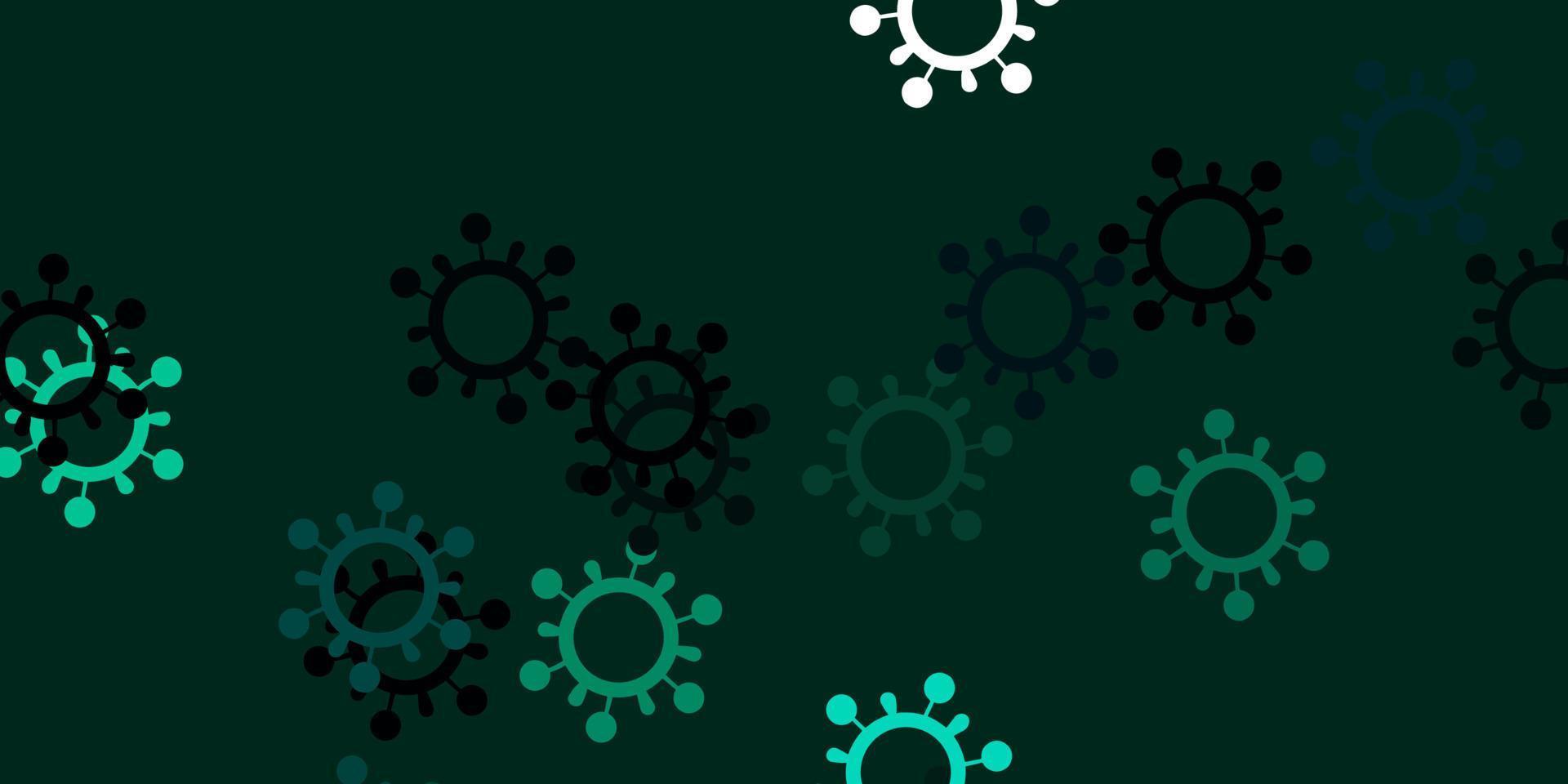 textura de vector verde claro con símbolos de enfermedades.