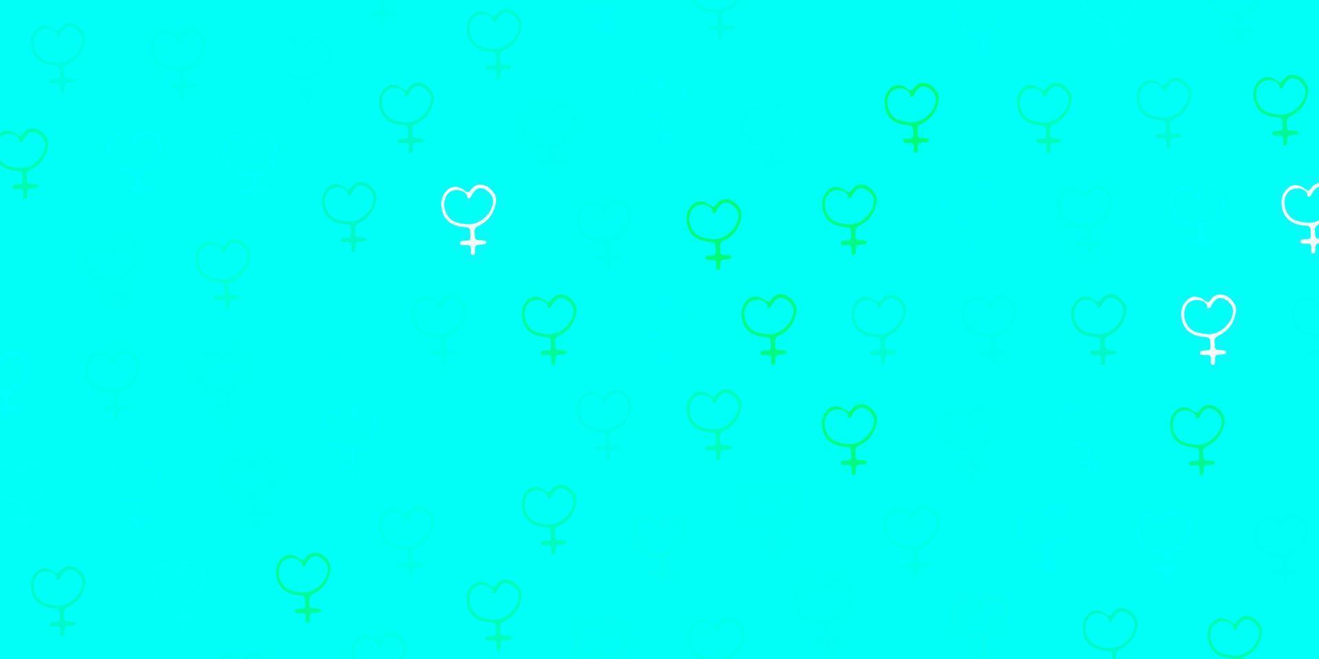 Light Green vector background with woman symbols.