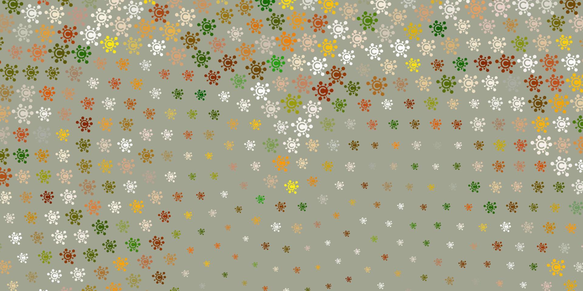 Light Green, Yellow vector texture with disease symbols.