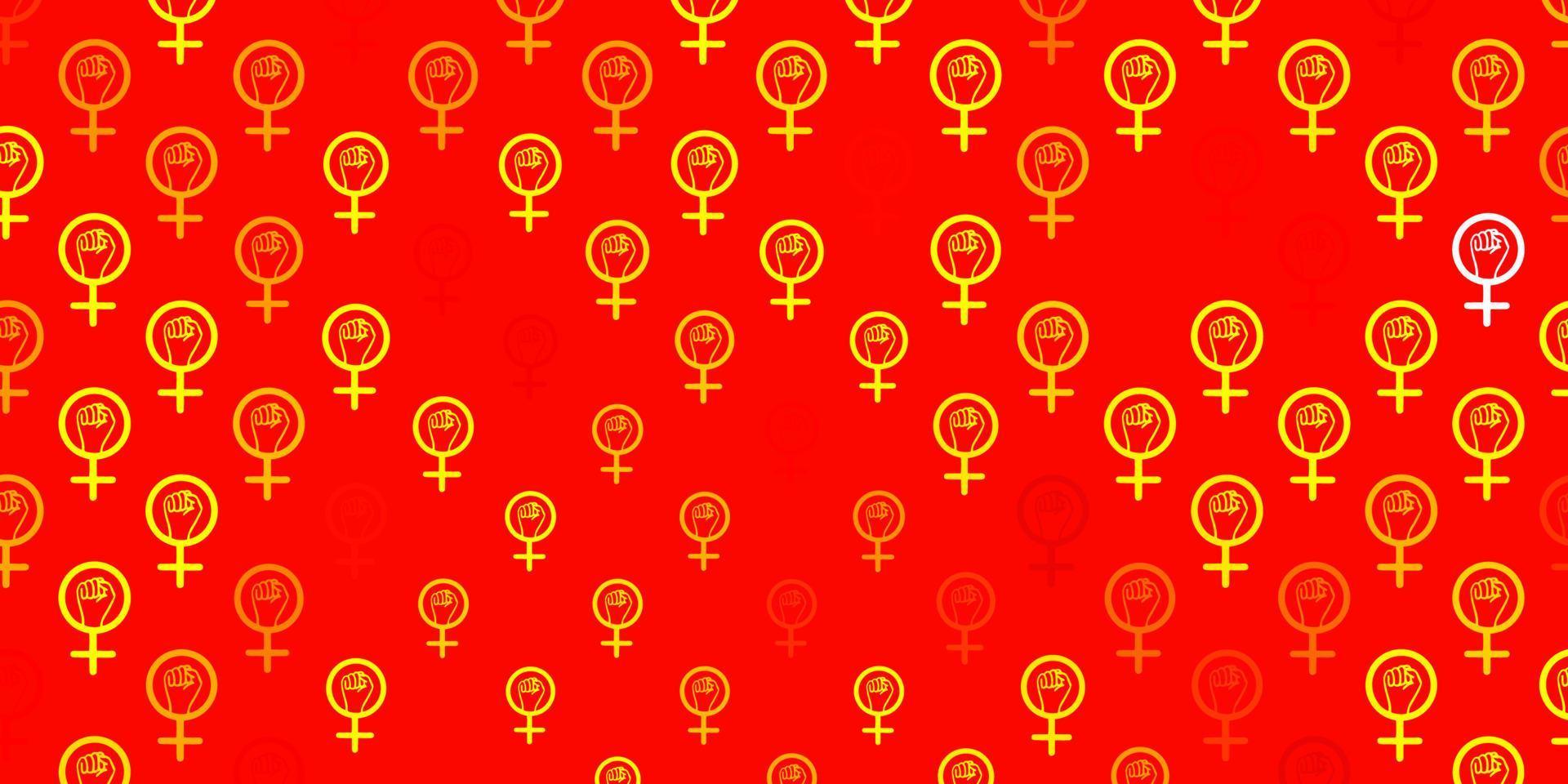 Light Green, Red vector texture with women rights symbols.