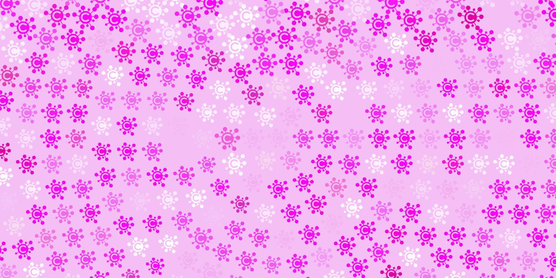 Light Pink vector background with covid-19 symbols.