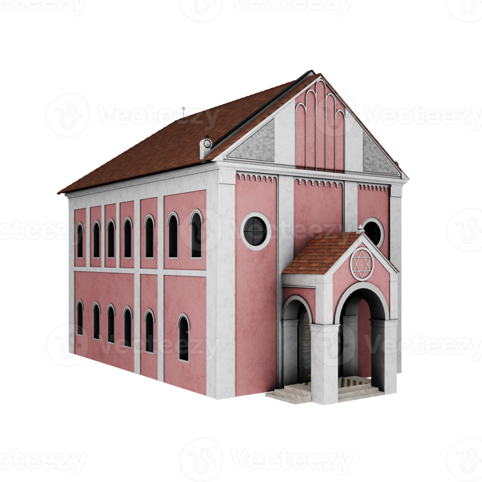 3d sinagoga edificio isolato png