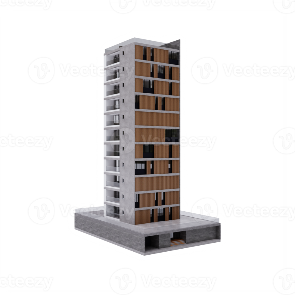 3d moderno edificio isolato png