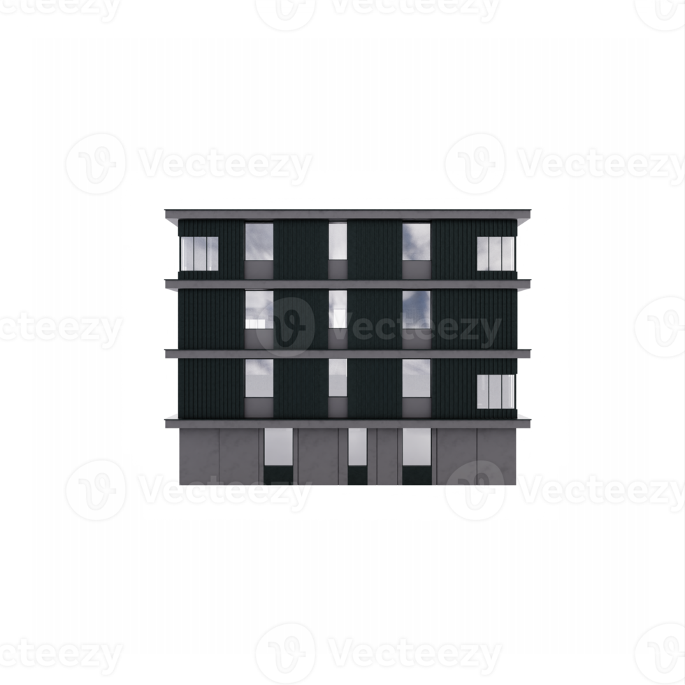 edifício moderno 3d isolado png