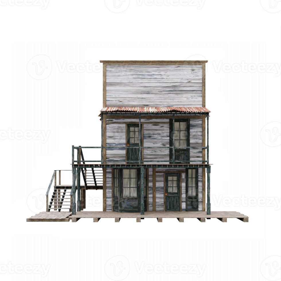 3d western huis geïsoleerd png