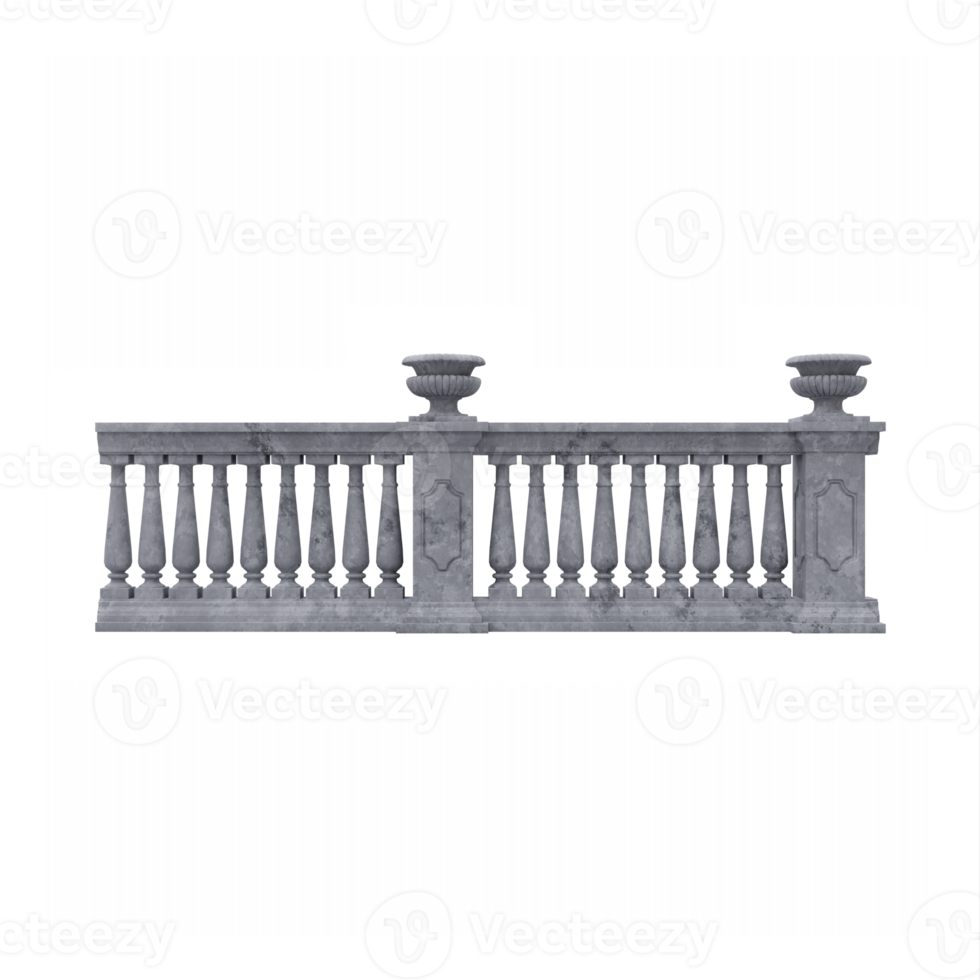 Baroque stone fence png