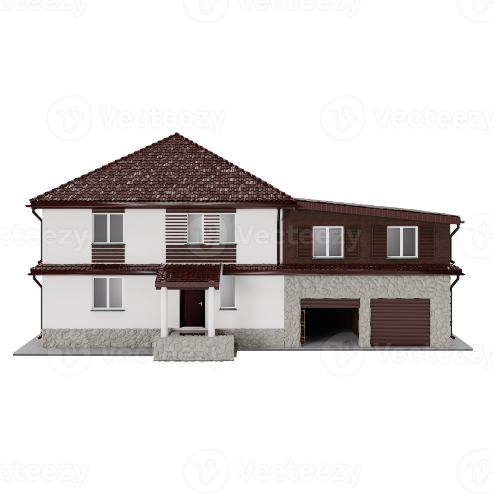 3d classical house isolated png