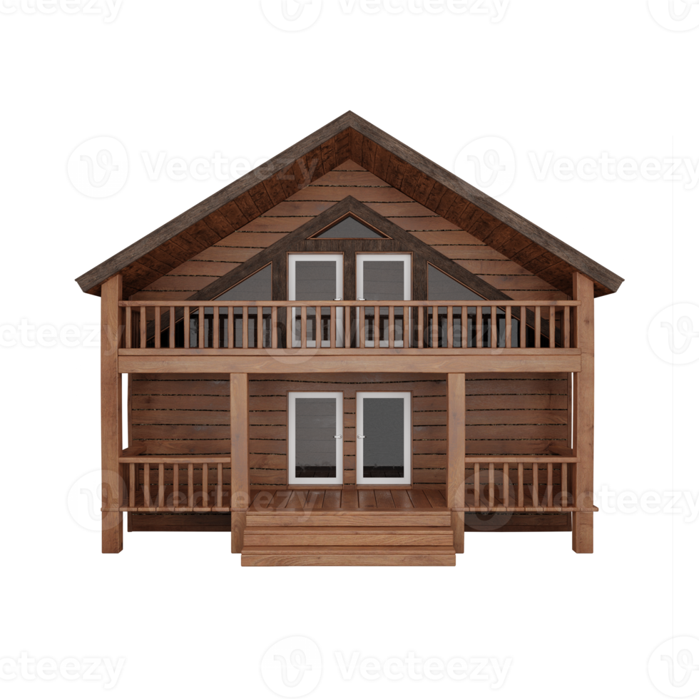 houten huis met drie vloeren png