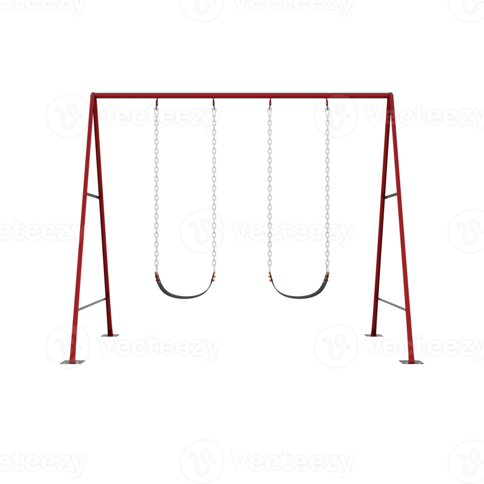 balanço vermelho 3d isolado png