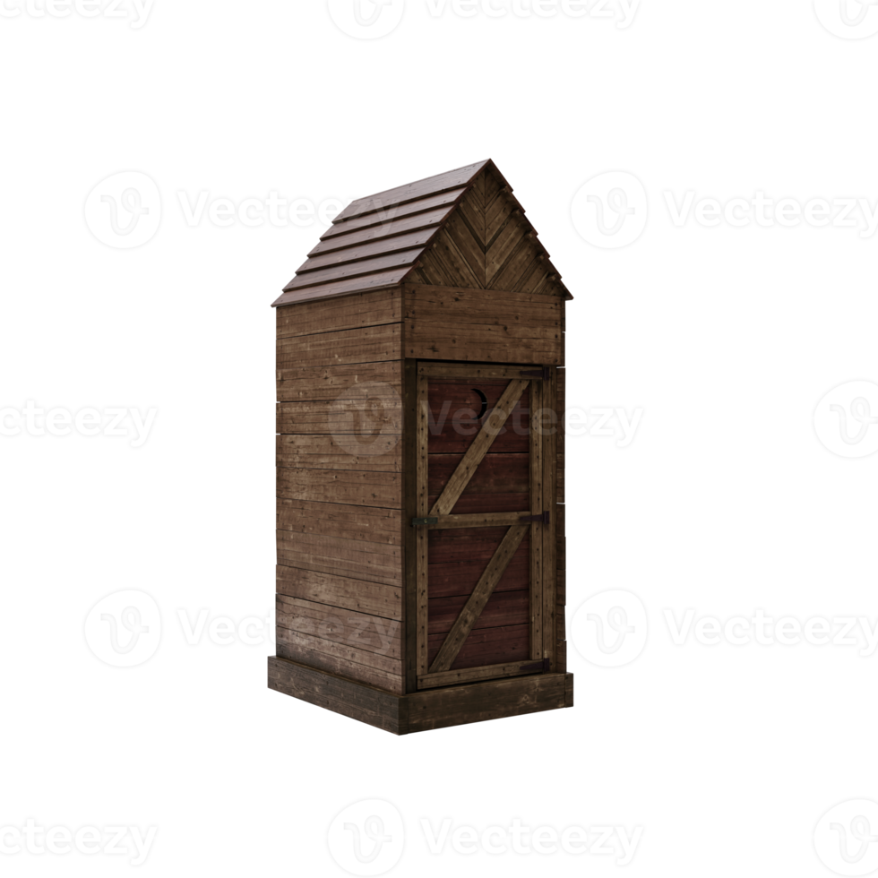 3d Outhouse isolated png