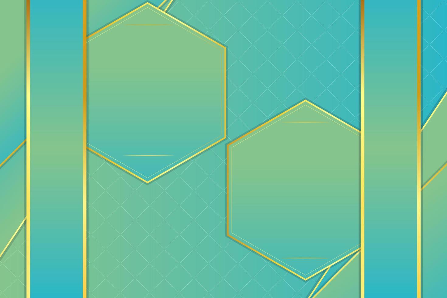 Modern luxury abstract background with golden line elements. modern blue green background for design vector