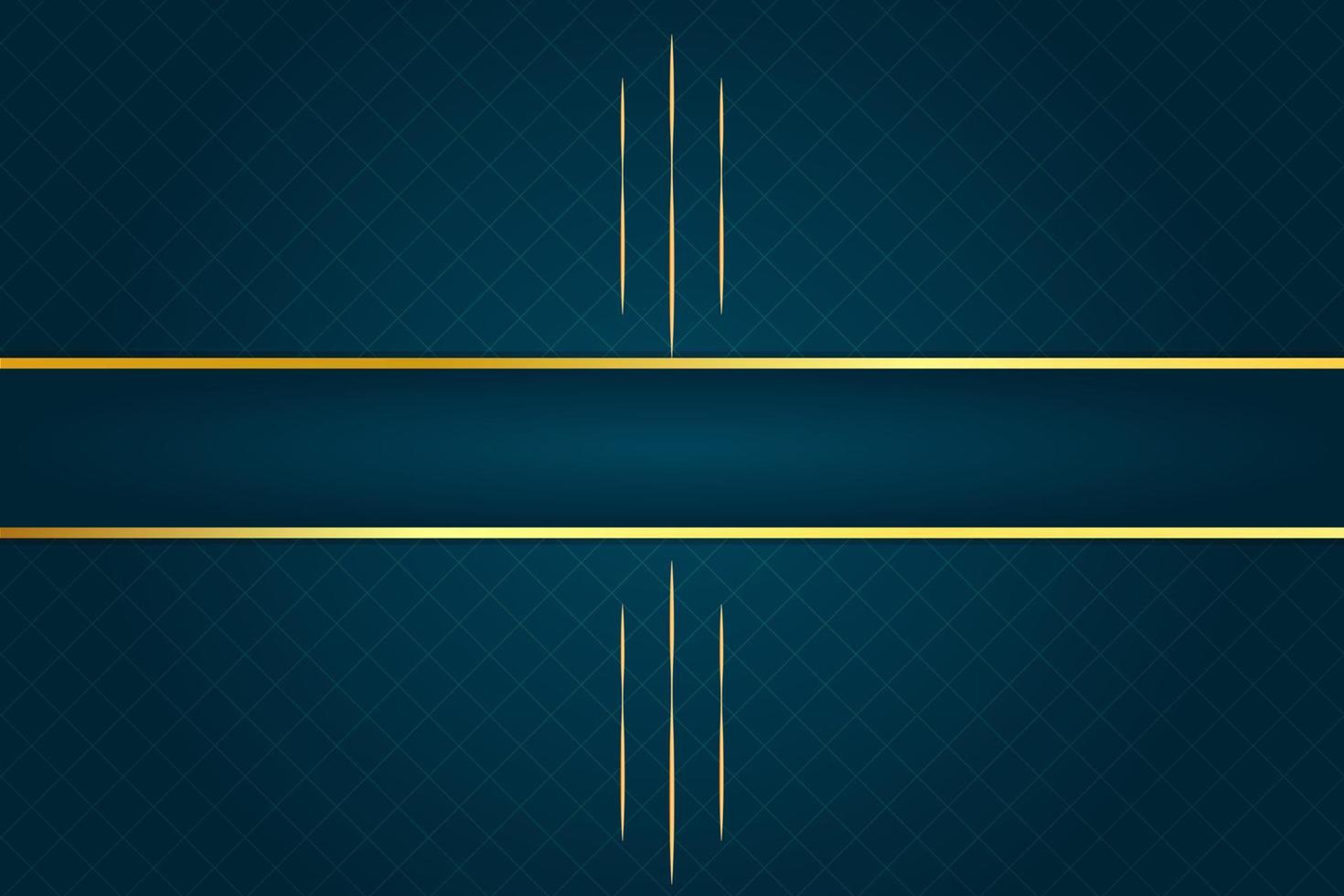 Modern luxury abstract background with golden line elements. modern blue background for design vector