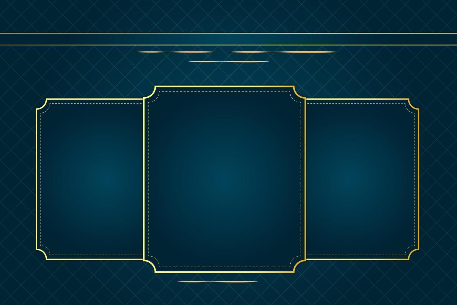 Modern luxury abstract background with golden line elements. modern blue background for design vector