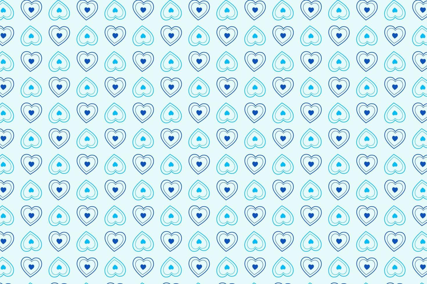 Pattern with hearts in blue tones. abstract gradient background vector