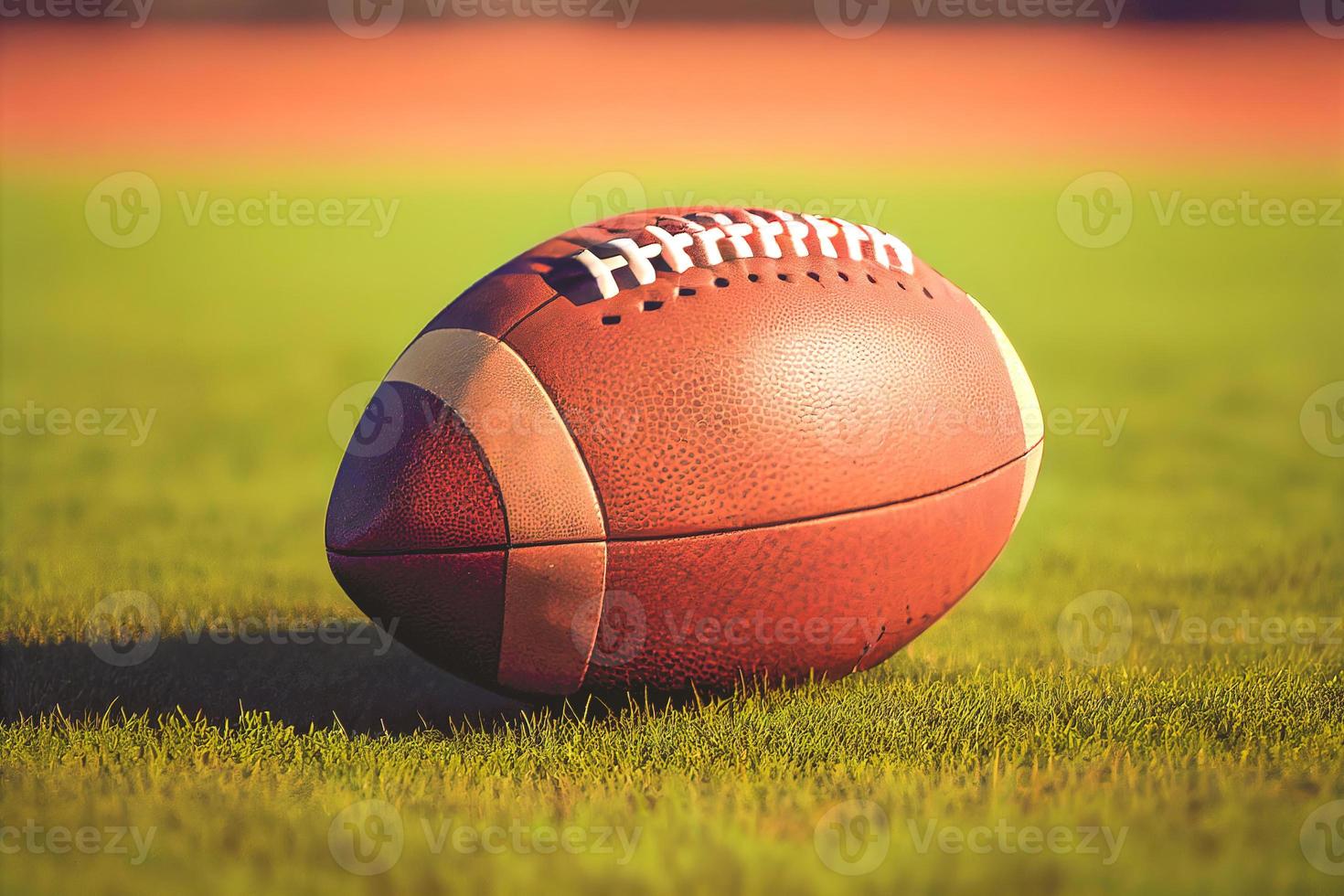 American Football on the Field background. Team sport concept. photo